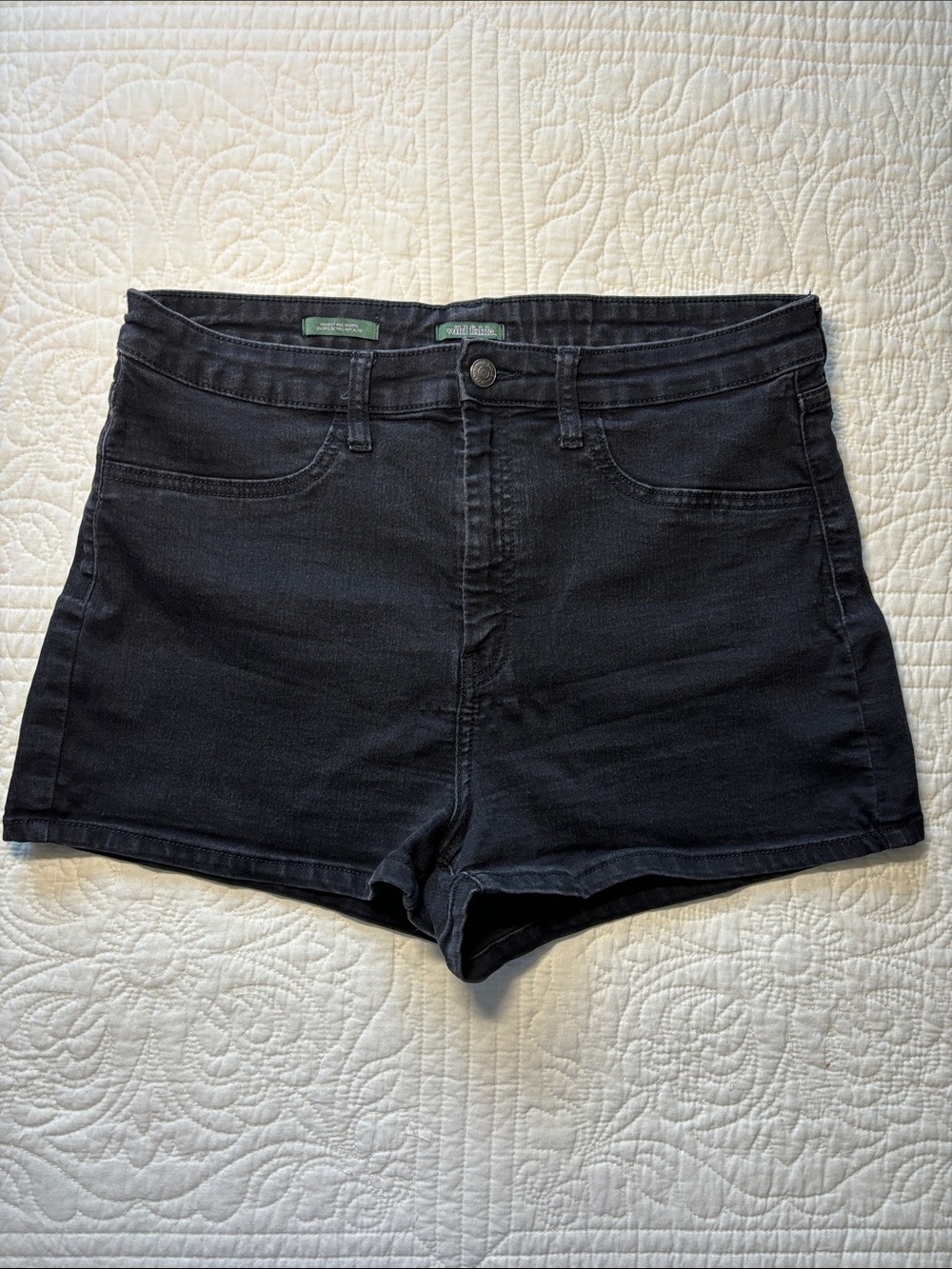 Wild Fable Black High-Rise Denim Shorts
